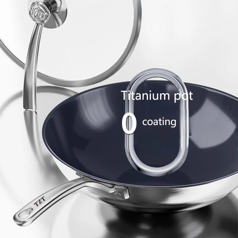High-quality Non stick Titanium Cookware Cooking Pots with 0 coating Durable for 10 years wear-resistant and corrosion-resistant