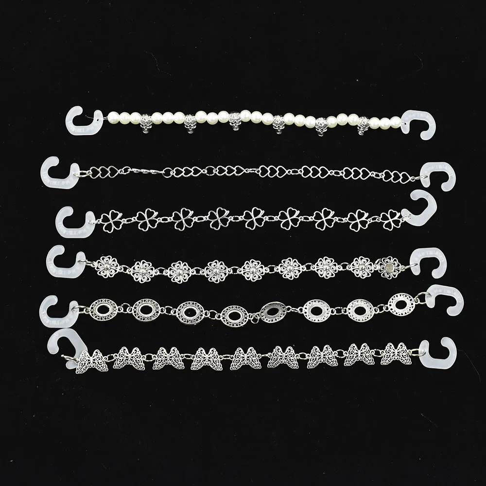 2024 hot sale punk style removable sandal accessories with rivet DIY metal chains shoes decorations for women men slippers