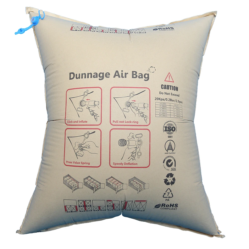  Крафт-бумага dunnage мешок AAR сертификат для груза безопасный в