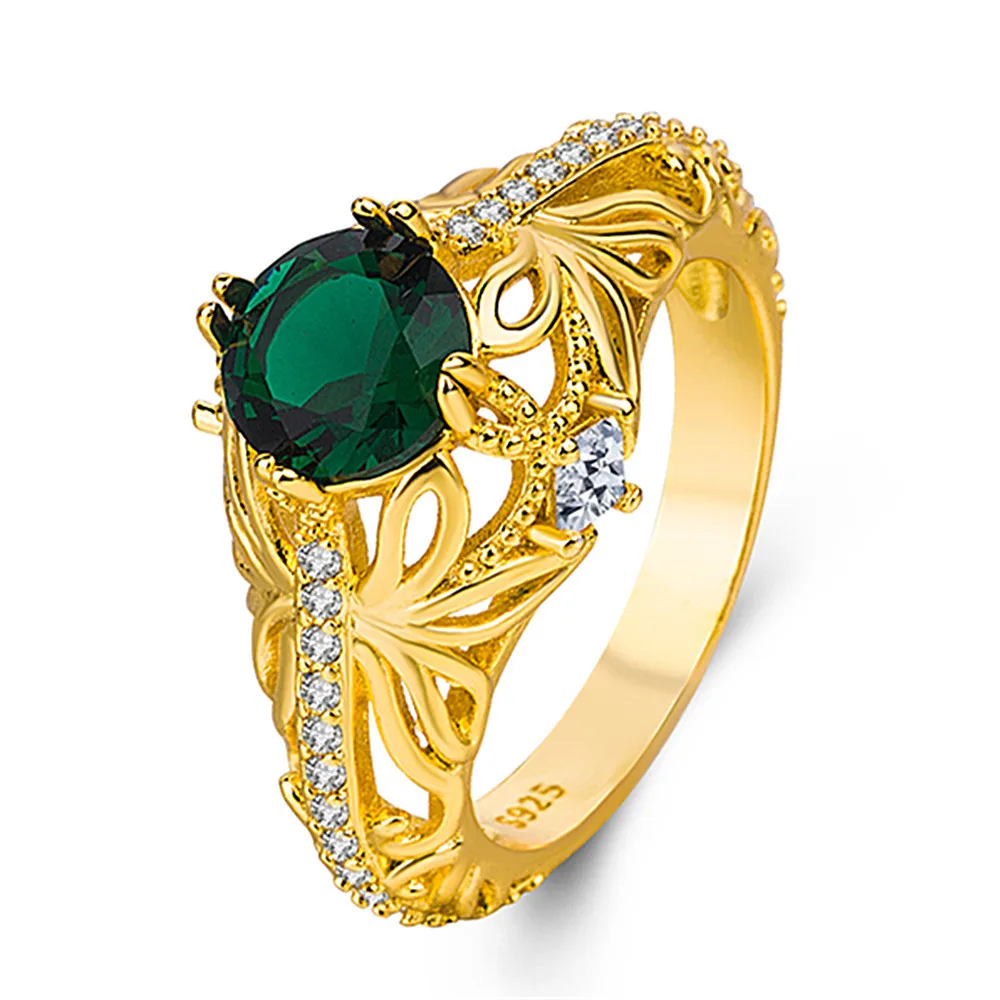 2019  green stone gold 14k   Ring