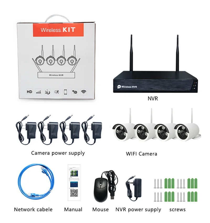 Wholesale 4Ch 2mp outdoor cctv camera system Tseye app wireless camera 1080p nvr kit wifi completed set