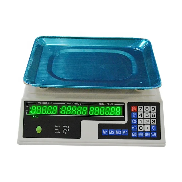 Factory Rechargeable battery KG LB Commercial Digital Scale Computing Scale 40kg Food Weighing Scale