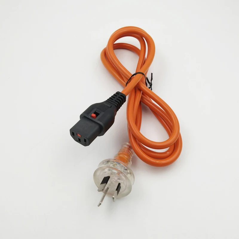 AU power lead Lighted 10A plug to Lock IEC C13 connector