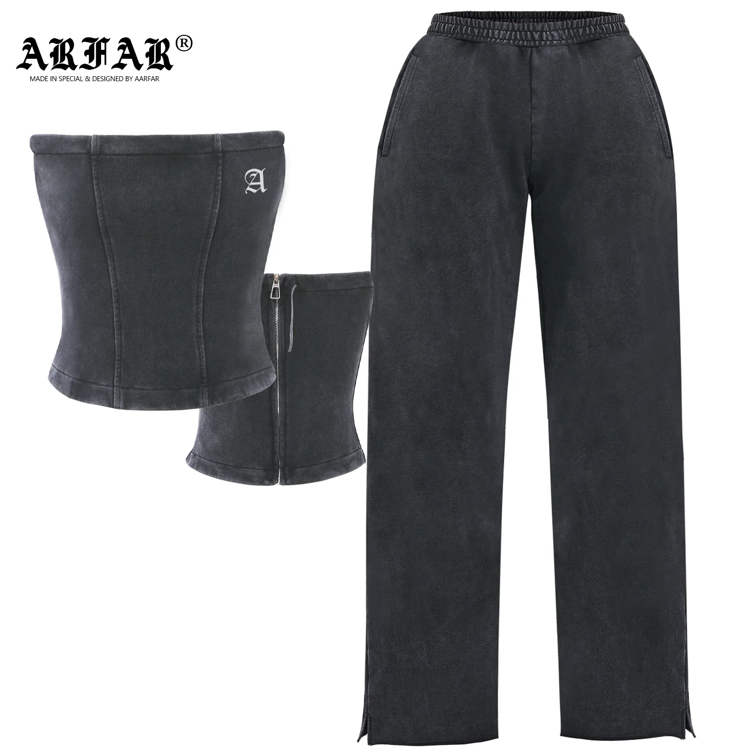 Custom Vintage Corset Top Bodysuit Acid Wash Distressed Hoodie and Shorts Set Two Piece Set Women Clothing