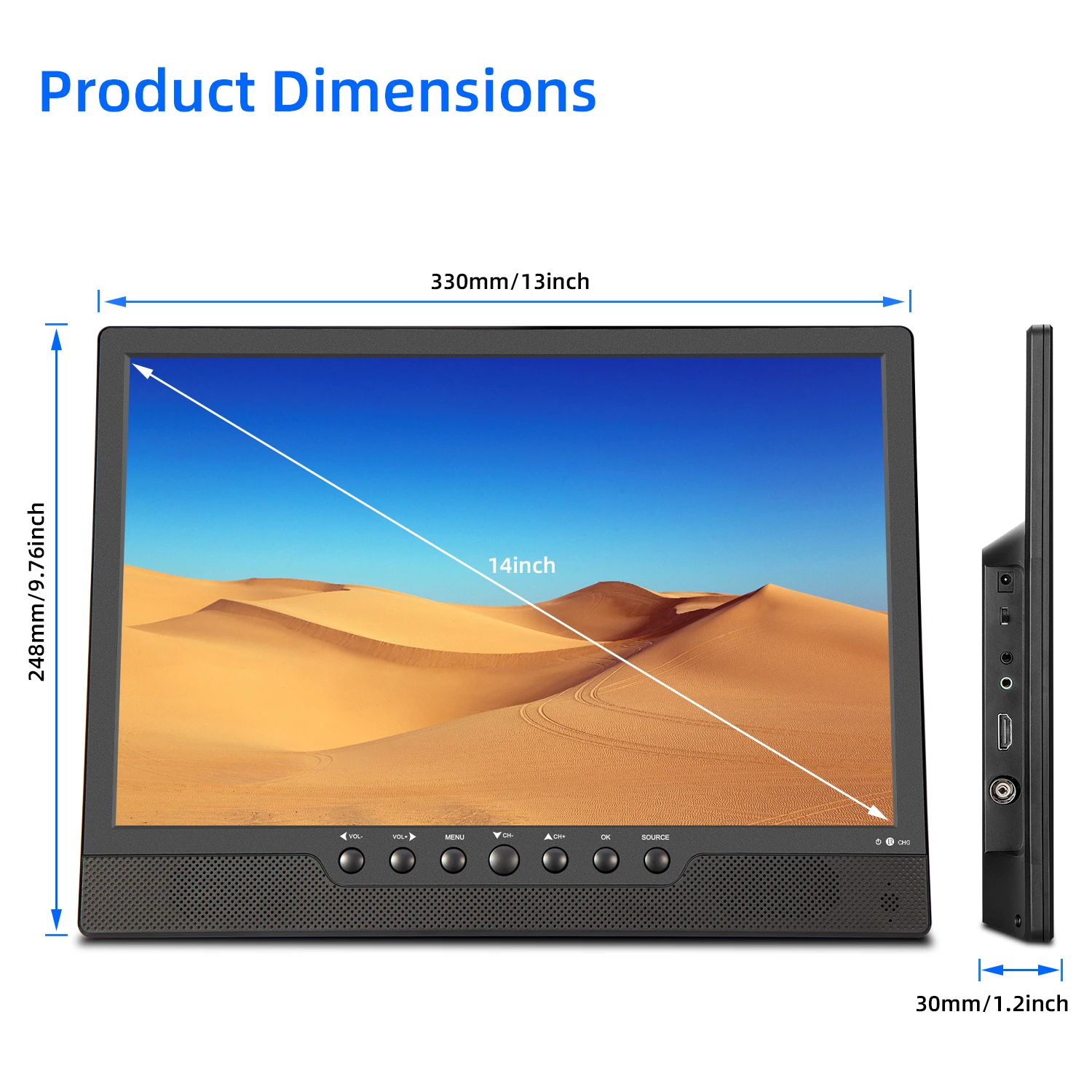 Widely Acclaimed Multi Language 14 Inch Optional Suitcase Rechargeable HD Android Portable DVD Mini TV