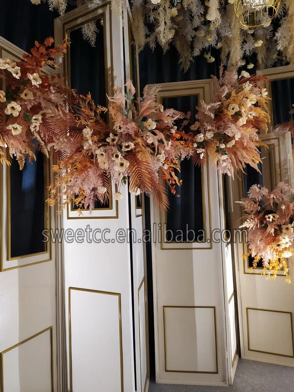 Wedding backdrop white gold color Simple European style screen wedding background for Wedding Decor