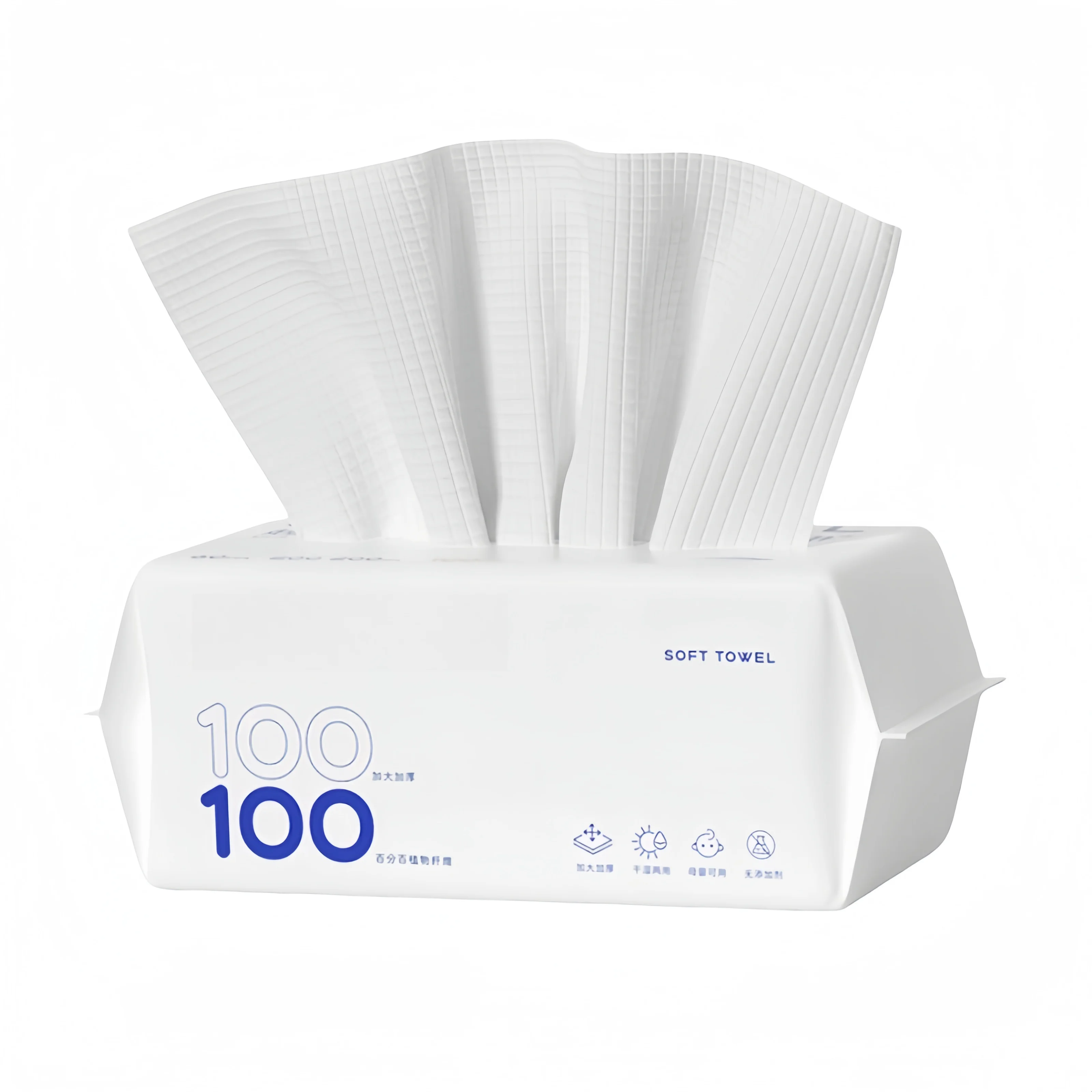 100% natural biodegradable facial tissue lint free disposable face clean towel skin-friendly wipes