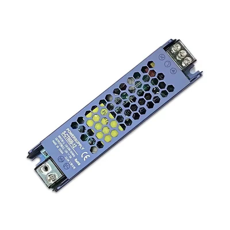 Hot on sale ac100-264VAC to dc 12v 24volt 60w 2.5A Black mini light box switching power supply