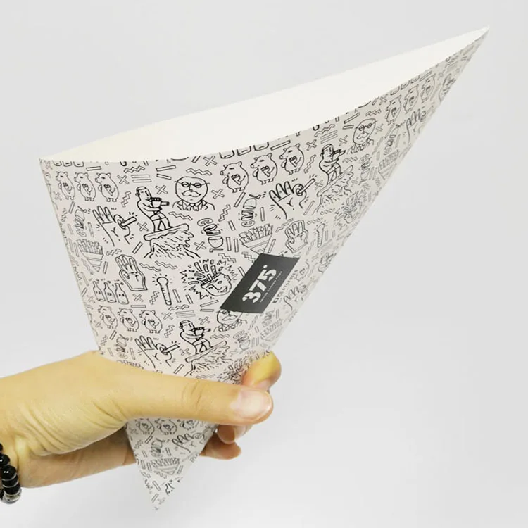 french fries plain container custom printing logo paper packaging french fries cup waffle container with yoghurt