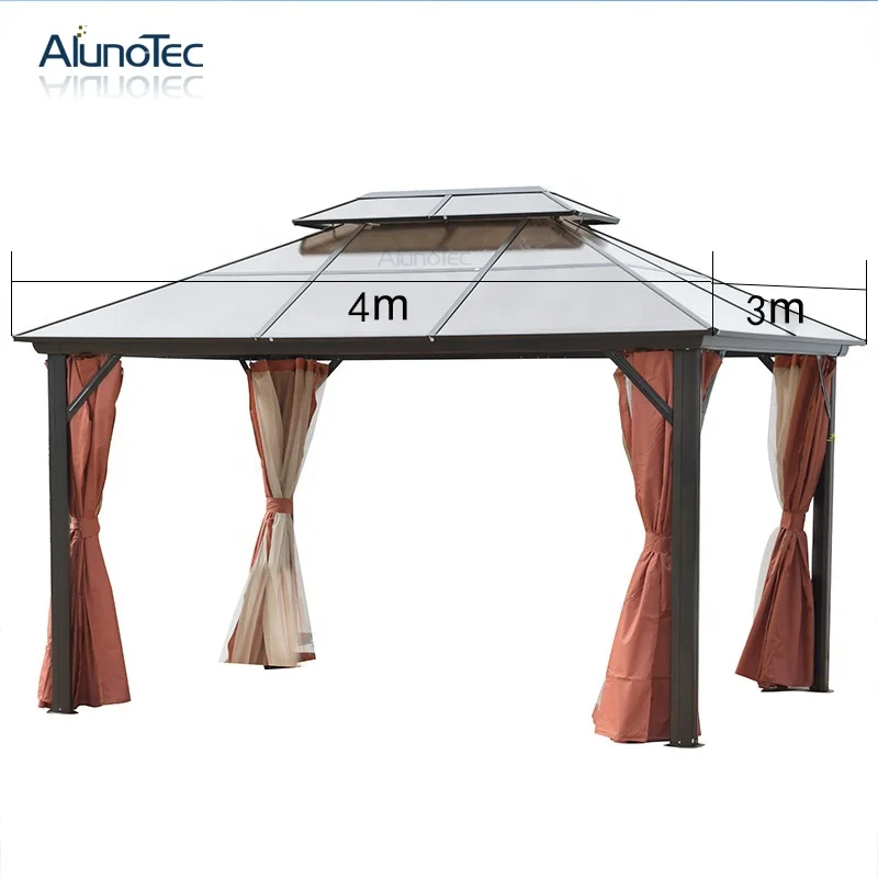 Modern Sun Shade Waterproof Aluminium Pavilion Garden Gazebos Outdoor Awning Pergola Hardtop Gazebo