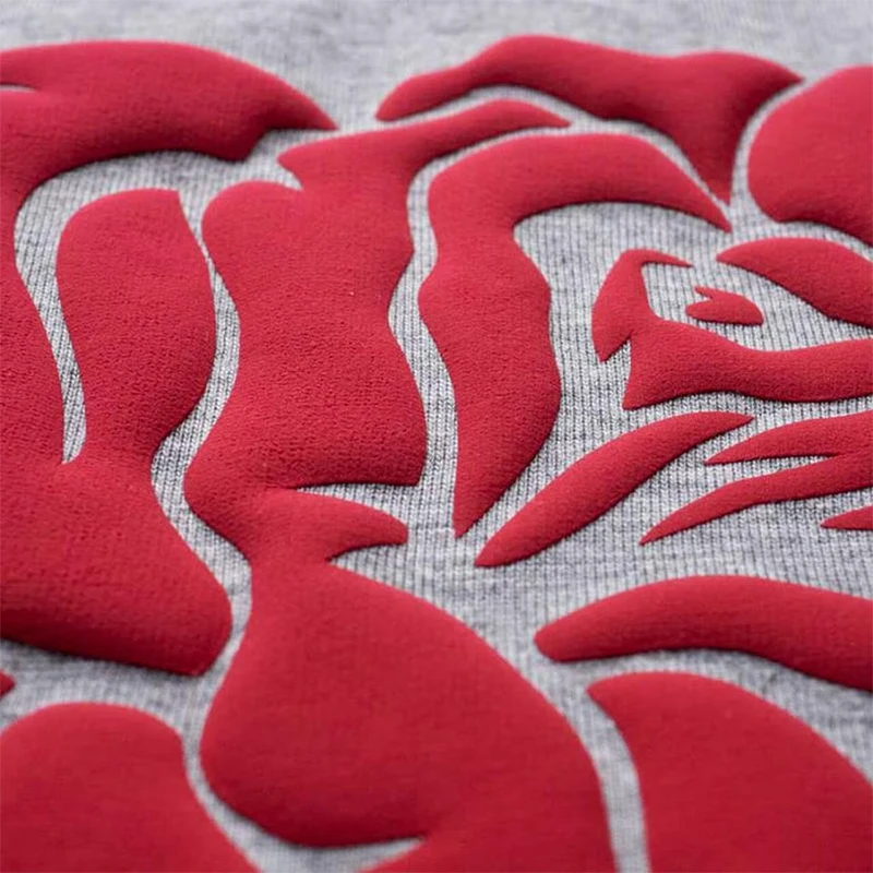 300gsm Heavyweight French Terry Custom Puff Printing Cropped Hoodie Men Logo Unisex Clothing Manufacturers Cotton Sweatshirt