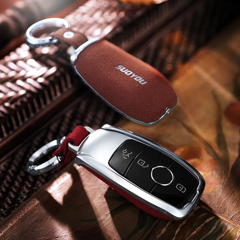 Car Key Cover Case for Mercedes Benz 2017 E Class W213 2018 S class new SLC SLK Class E E200 E260 E300 E320 new Suede Leather