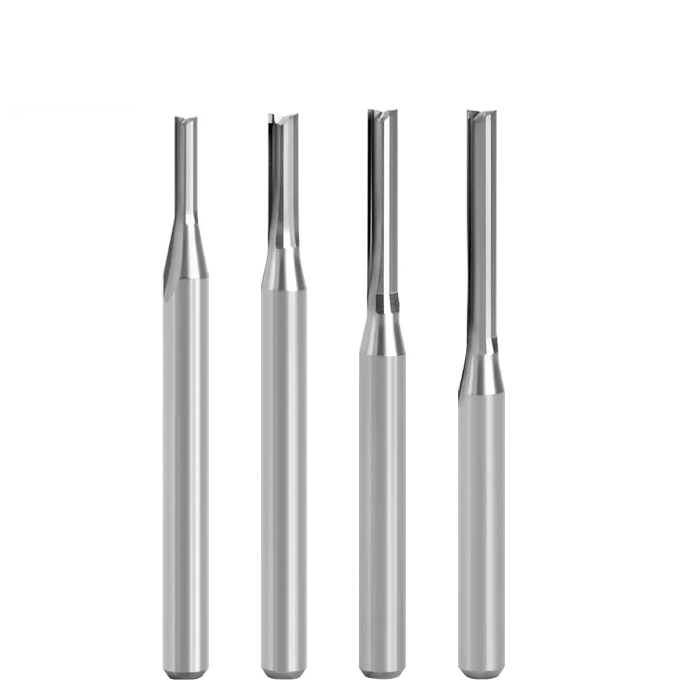 1pc 3.175mm Double-Edged Straight Groove Router Bit Set Alloy Non-Burr Cutting Tool Involute Gear Cutters