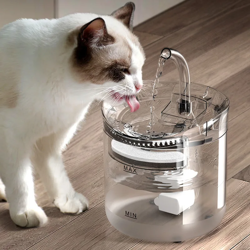 Safety Transparent Circulation Pet Water Fountain Automatic Cat water dispenser