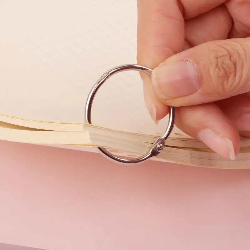 Office school supplies paper file a4 nickel colored binding clips metal keychains book loose leaf binder rings