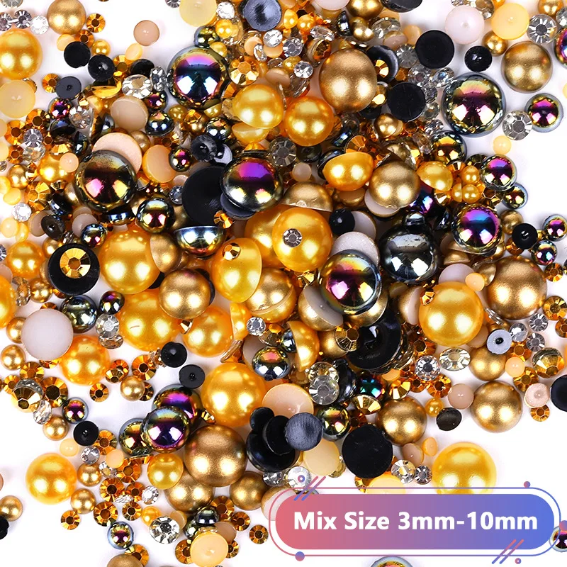 Juli Wholesale 2mm 4mm 6mm 8mm 10mm 12mm Beige AB Color Flatback Pearl Beads Half Round Pearl For Dress
