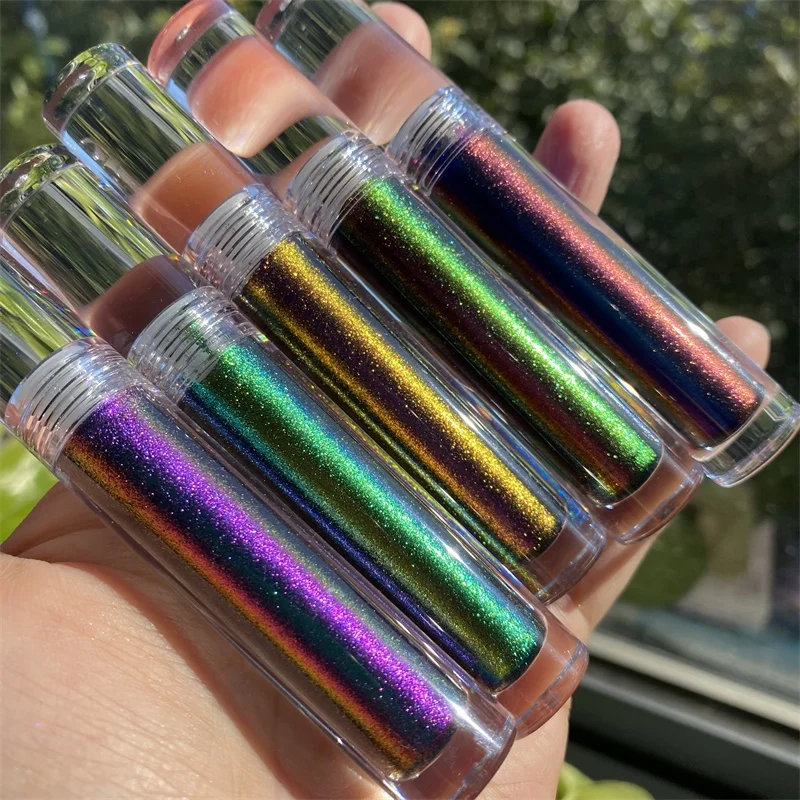 Bulk Private Label Waterproof Liquid Duochrome Multichrome Metallic Effect Shine Color Changing Glitter Chameleon Lip Gloss