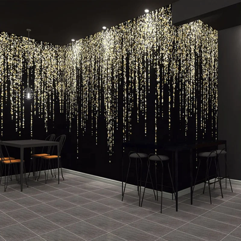 Cool Bar KTV Wall Art with Simulation Light Corridor Box Decoration Neon Light Wallpaper Nightclub Decor Karaoke Wallpaper