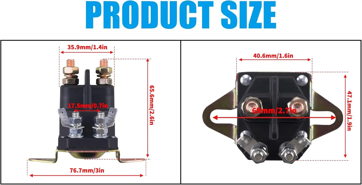 435-103 Starter Solenoid for Hus 523146154 532109081 532109946 for Toro 110116 1101162 47-1910 740207 4-Pole 12V Relay Switch