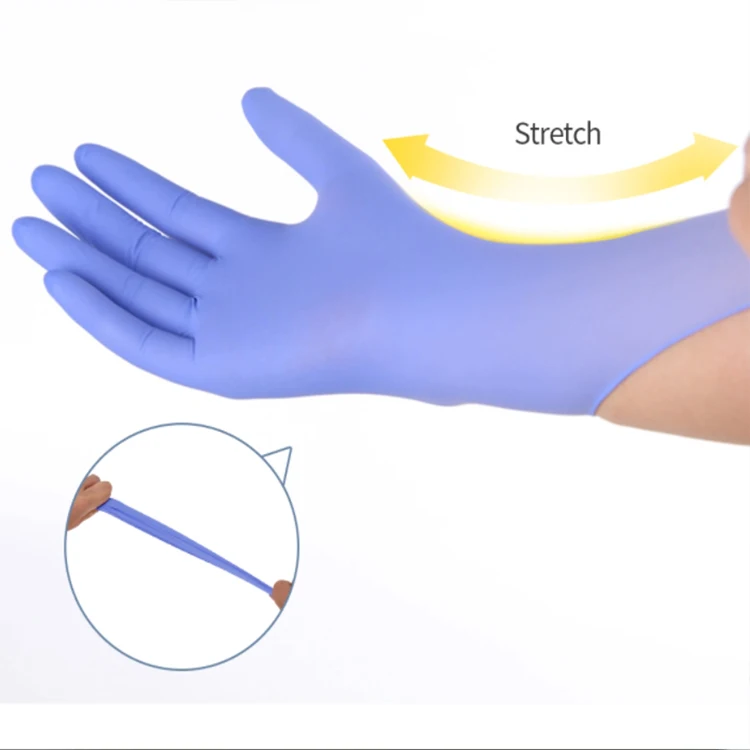 Factory Wholesale cheap examination XS S M L XL blue white black nitrile gloves working powder free nitrile exam gloves