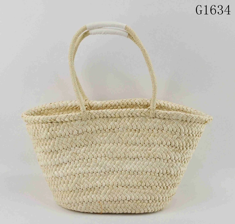 Europe Basket Market Recycled Straw Bag Natural Raffia Luxury Fringe Bag Straw Corn Basket Custom Logo