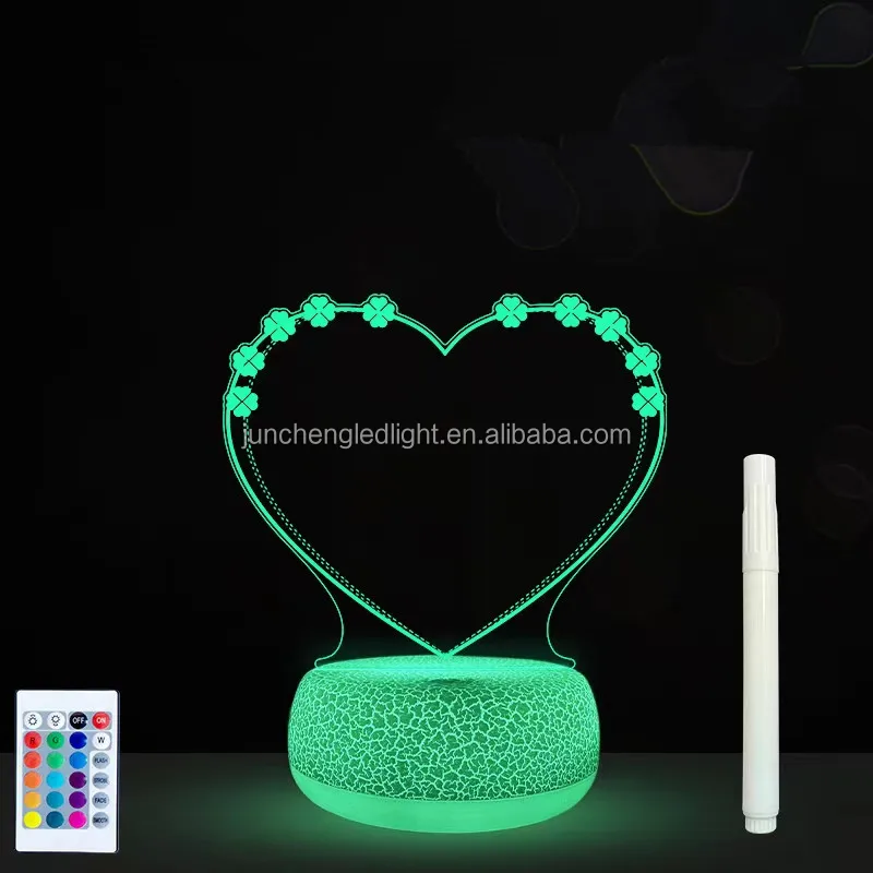 clear acrylic led night light note board