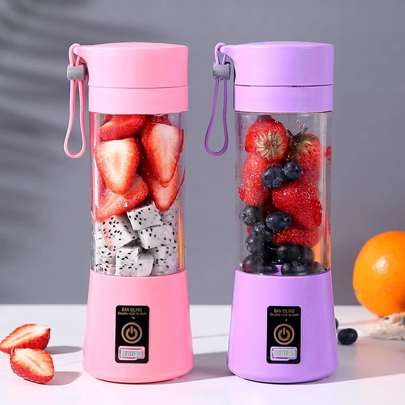 Portable Blender Wireless Juicer Bottle Cup Fruit Mixer Mini USB Rechargeable Home Blender Mixer Kitchen Plastic Electric Juicer