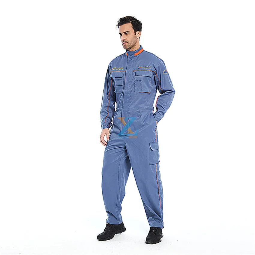 100% Cotton boilersuit Fireproof Anti-Static coverall mechanical engineering workwear industrial work uniform