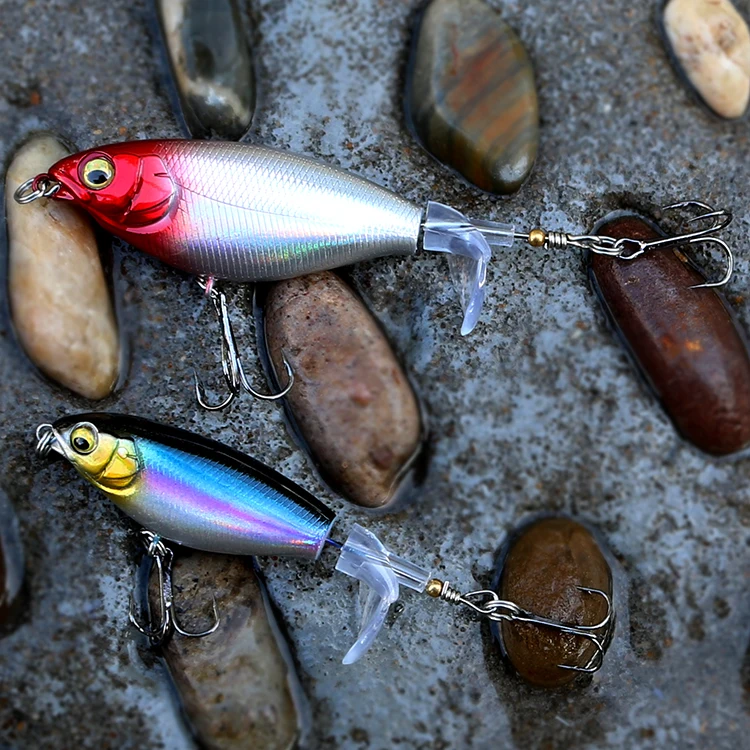 Fishing Lure Propeller Lure 6g/10g Pufferfish Surface Tractor Rotating Hard Bait Floating Pencil Bait