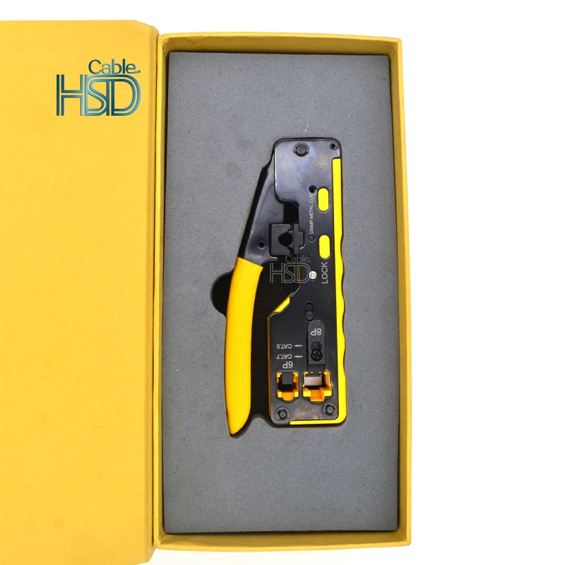 Multi Function Deutsch EZ Pass Through Crimper Cat5 Cat6 Stainless Steel Lan Cat 5e Cat 6 Hand Network Ez Crimp Tool