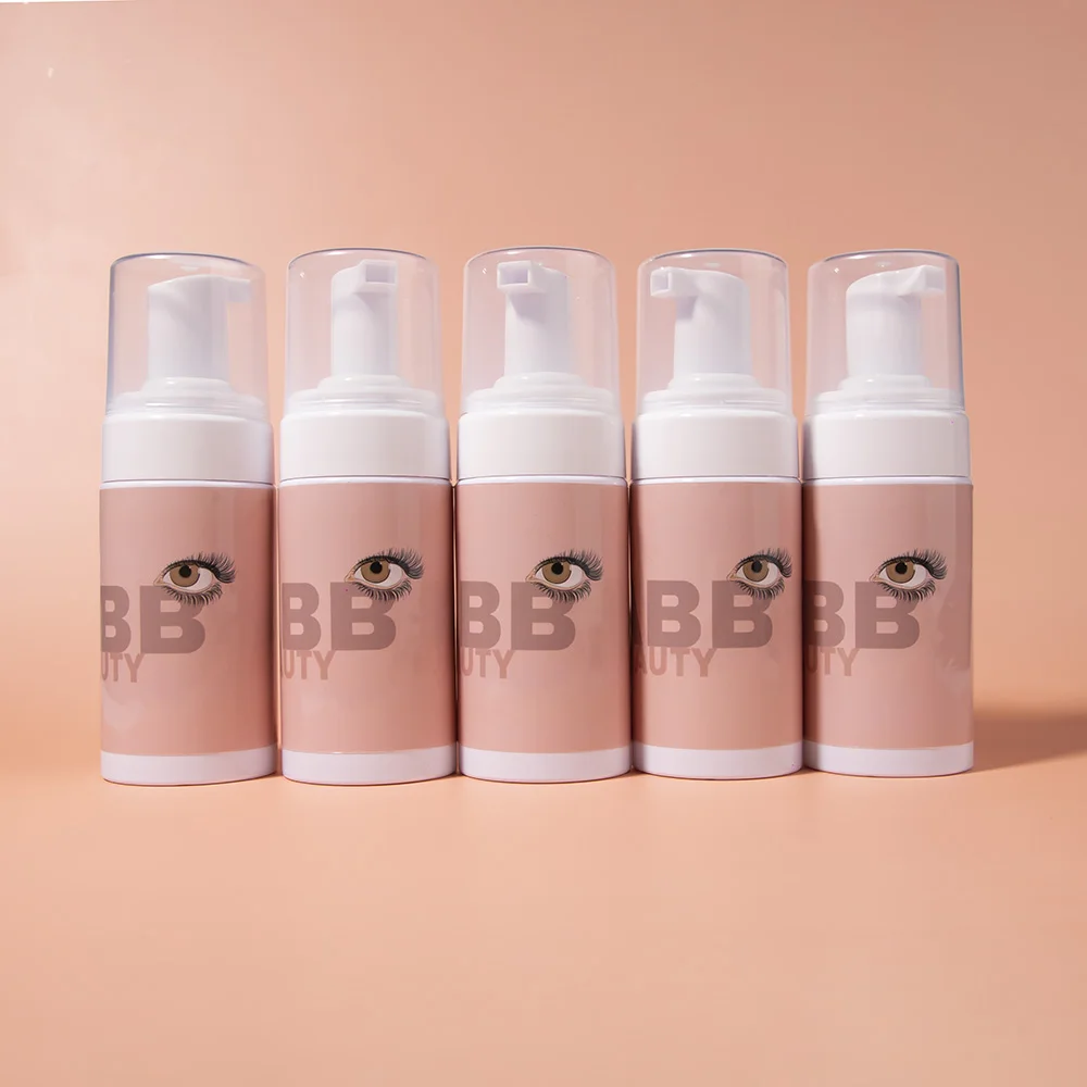 Wholesale Lash Foam Cleanser Sample Vegan Foaming Cleaning Eyelash Foaming Custom Logo Eyelashes Shampoo with brush set