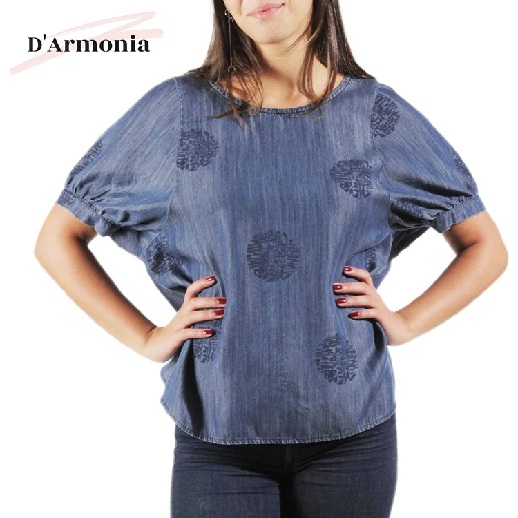 Italy Design New Fashion Short Sleeve Women Ladies Tops Shirts Blouse