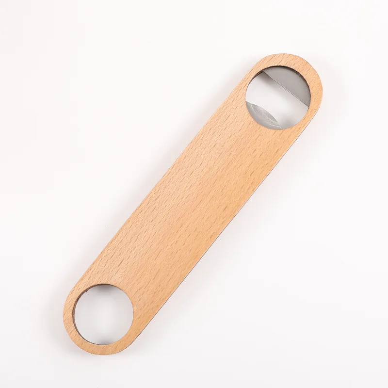 Wholesale custom logo blank wood handle wooden beer bottle opener openers