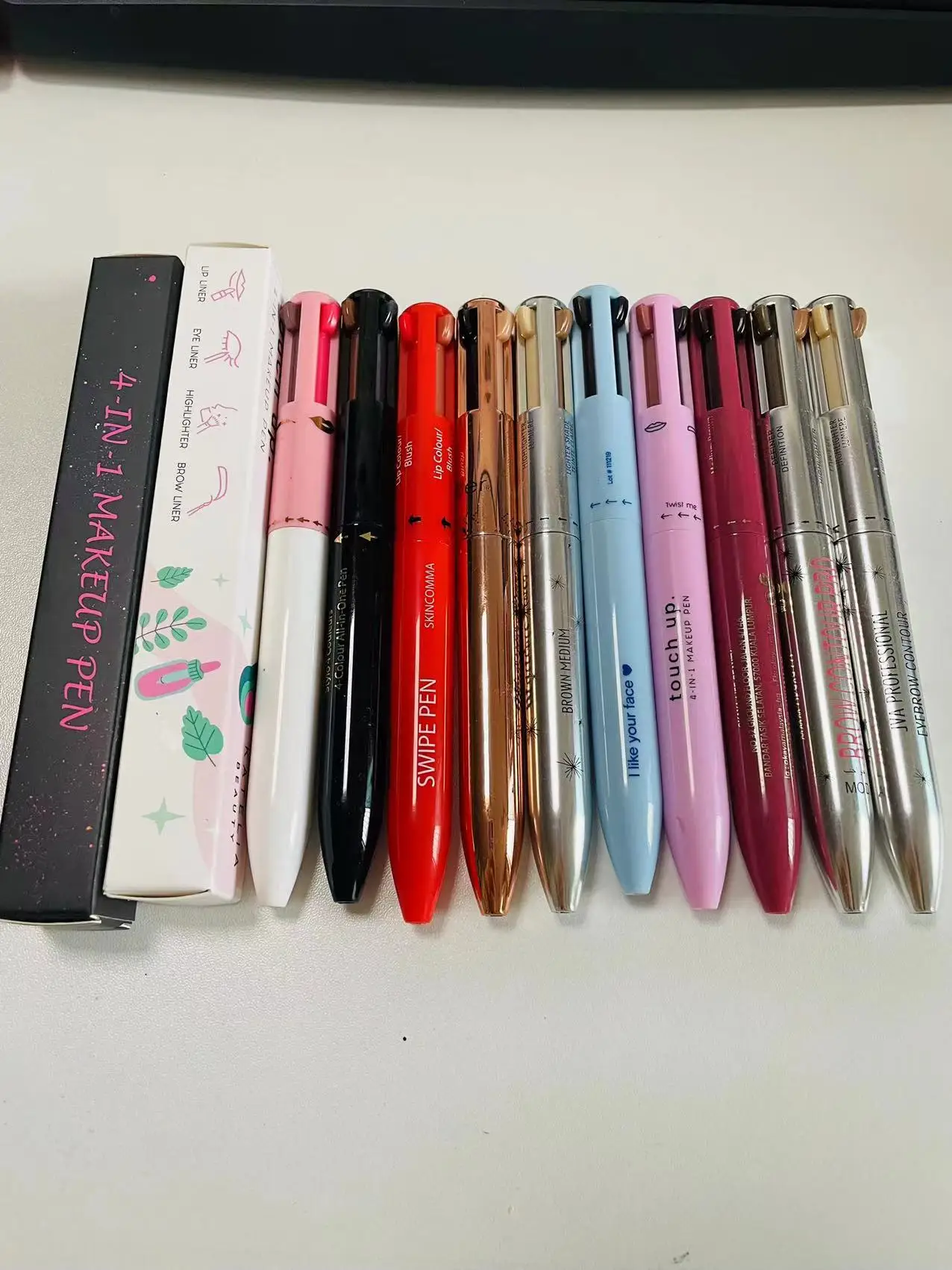 Private Label Hot Selling Makeup 4 Colors Eyebrow Pen 4IN1 Eyebrow Pencil