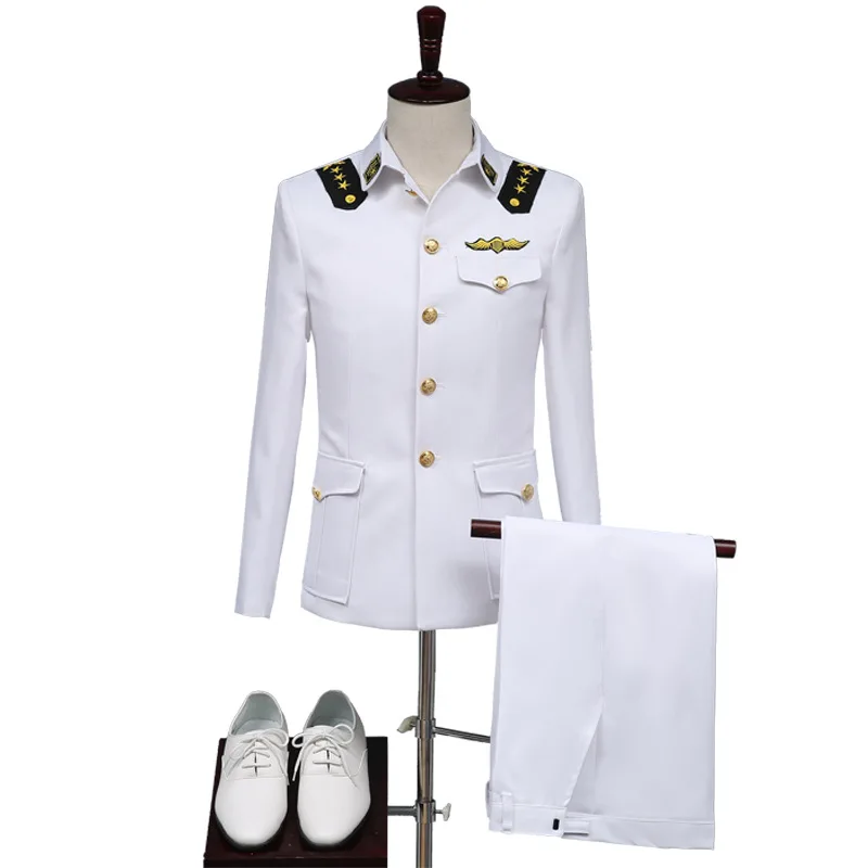 
TR fabric New design High quality white colour 2 piece coat pant men`s business groom wedding suit 