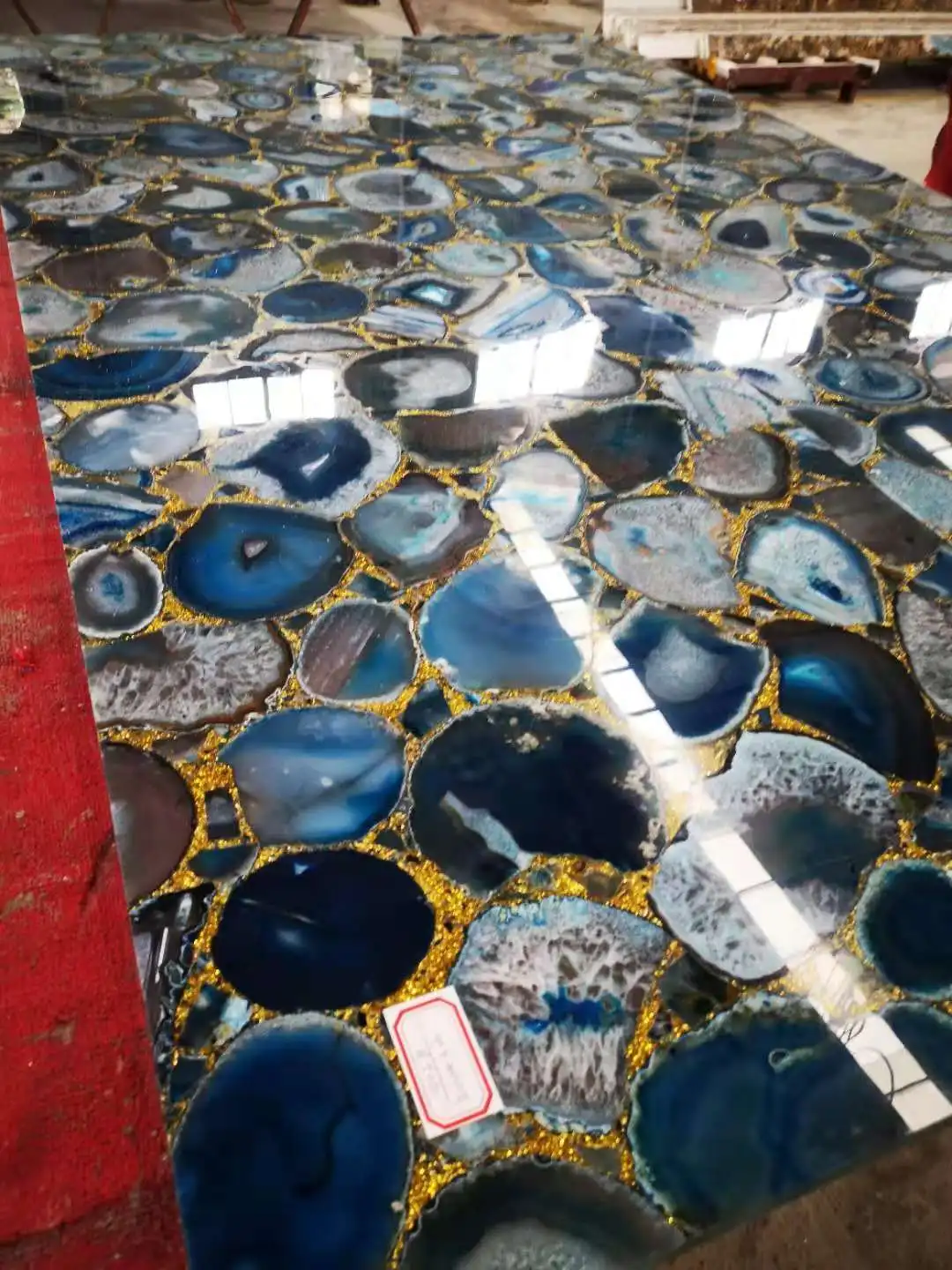 manufacture luxury natural agate stone blue agate slabs for villa decor