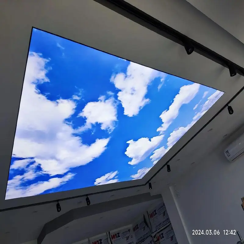 FOXYGEN restaurant decoration 3d pvc printed stretch ceiling UV print modern suspended ceilings