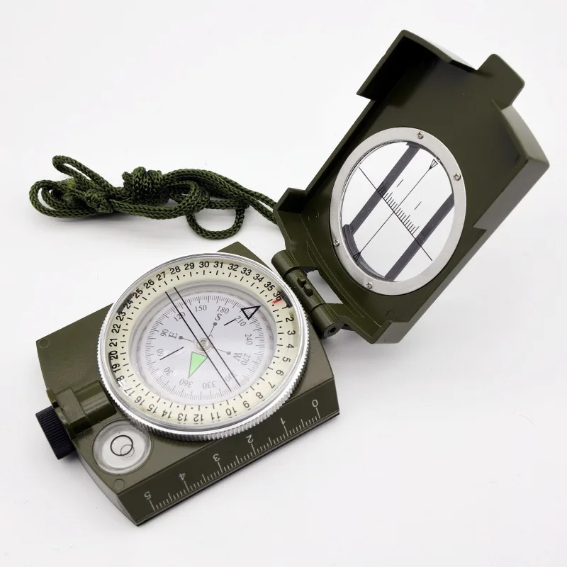 Outdoor vintage mirror geological precision tactical travel plotting survey clinometer compass