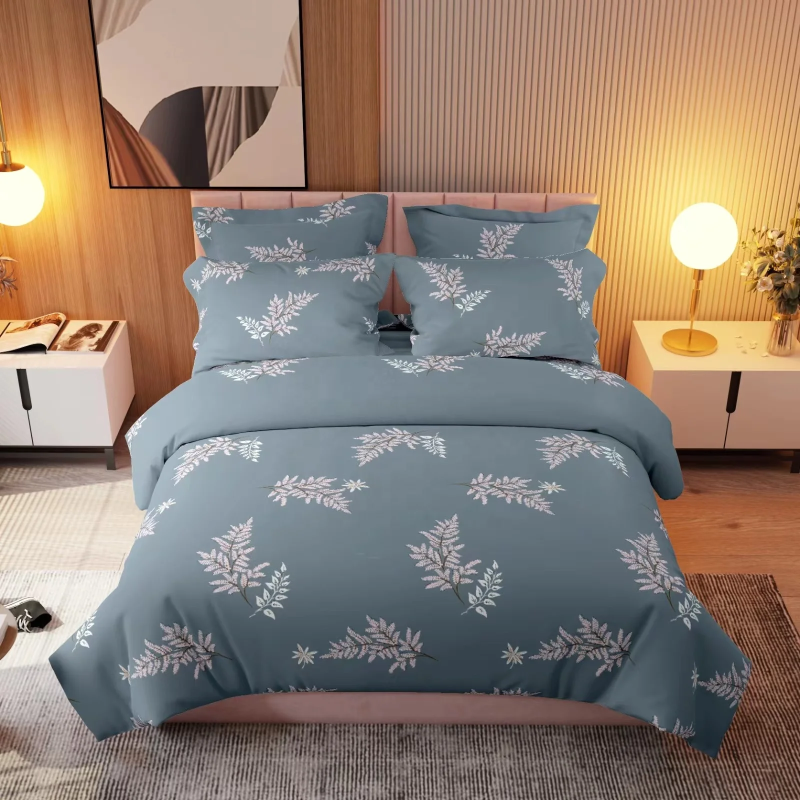 Custom textile fabric 100% polyester 3d disperse flower print microfiber poly micro bed sheet fabric