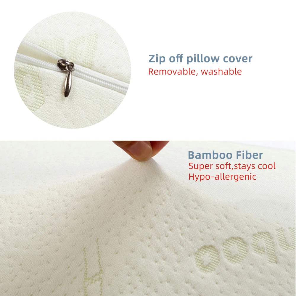 orthopedic Memory foam pillow for adult sleeping neck pillow contour memory foam pillow for neck pain relief with  Bamboo cover
