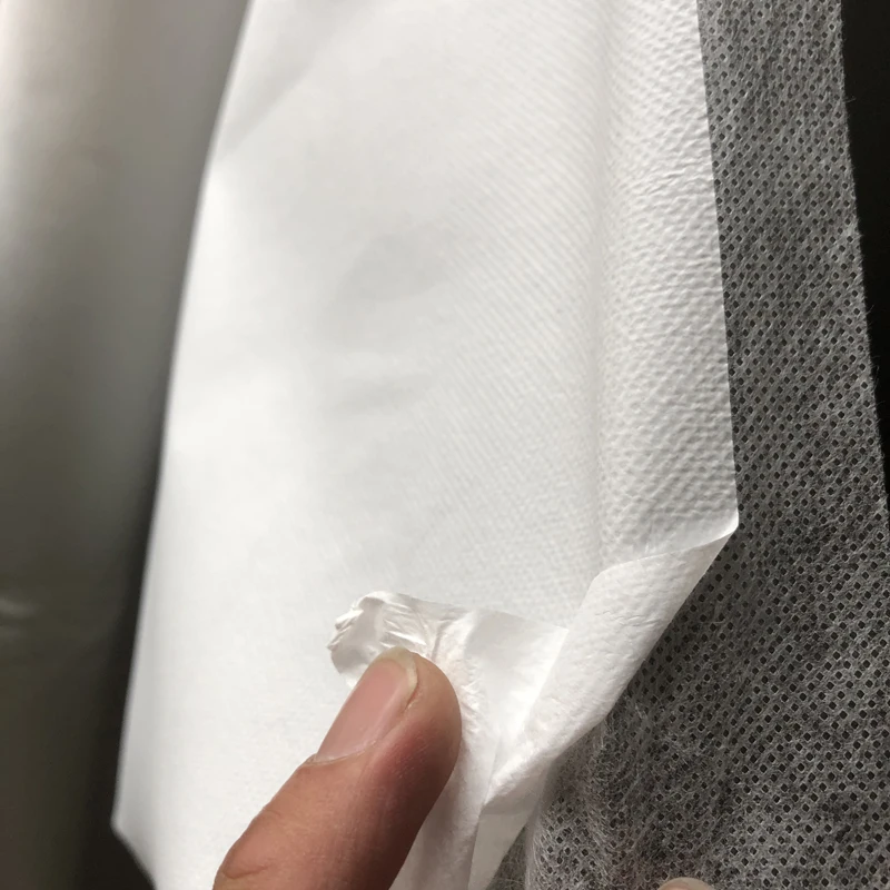 2020 hot sell PP spunbonded non woven fabric coated PE film for protective coveralls waterproof PP+PE nonwoven fabric