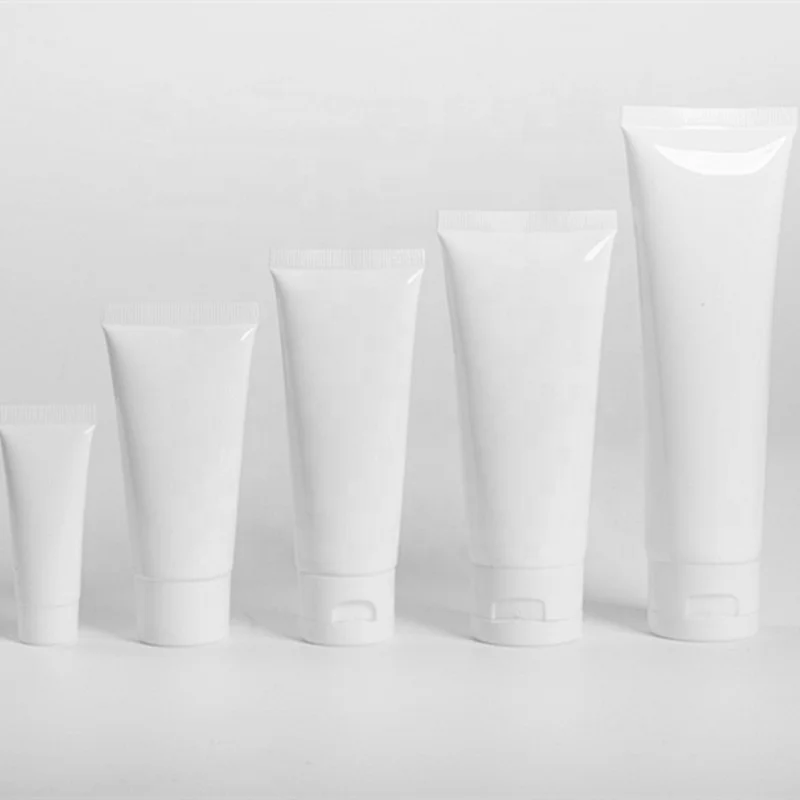 QN 10-300 ml squeeze cosmetic plastic white tube with screw cap/ flip caps squeeze tube for facial cleanser packaging