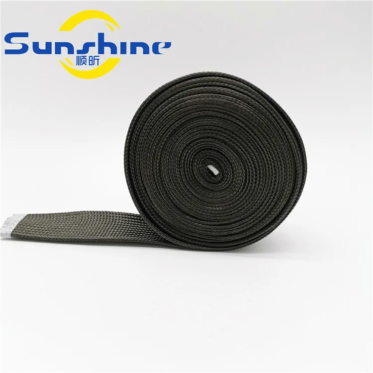 
high quality heat resistant carbon kevlar fiber braided sleeve for wire and cables 