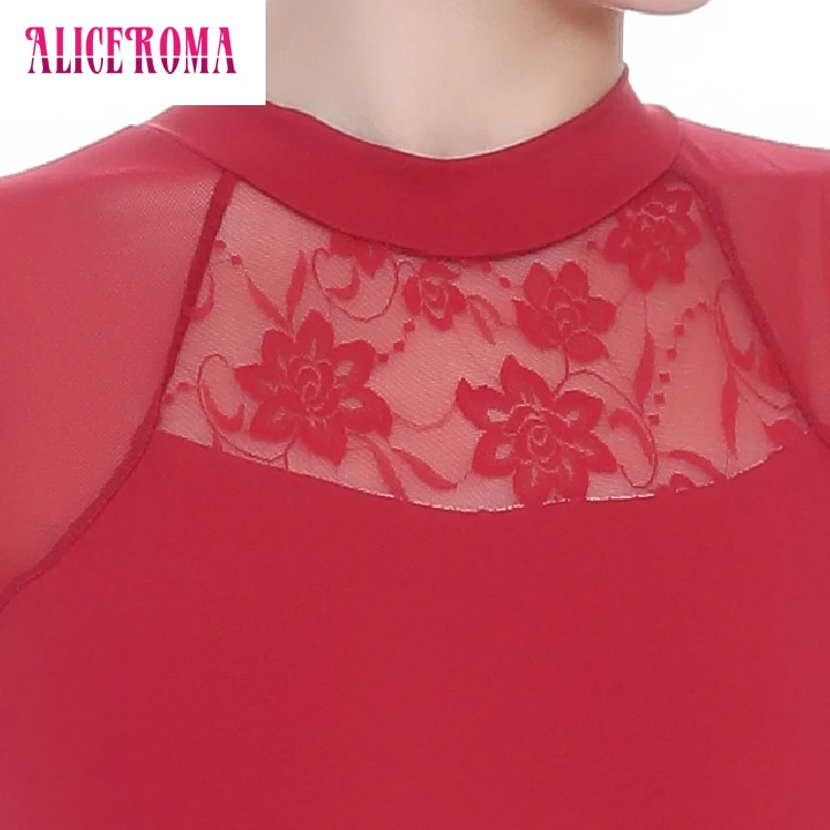 1V00009 Wholesale Dance wear stand colla lacer ballet leotard