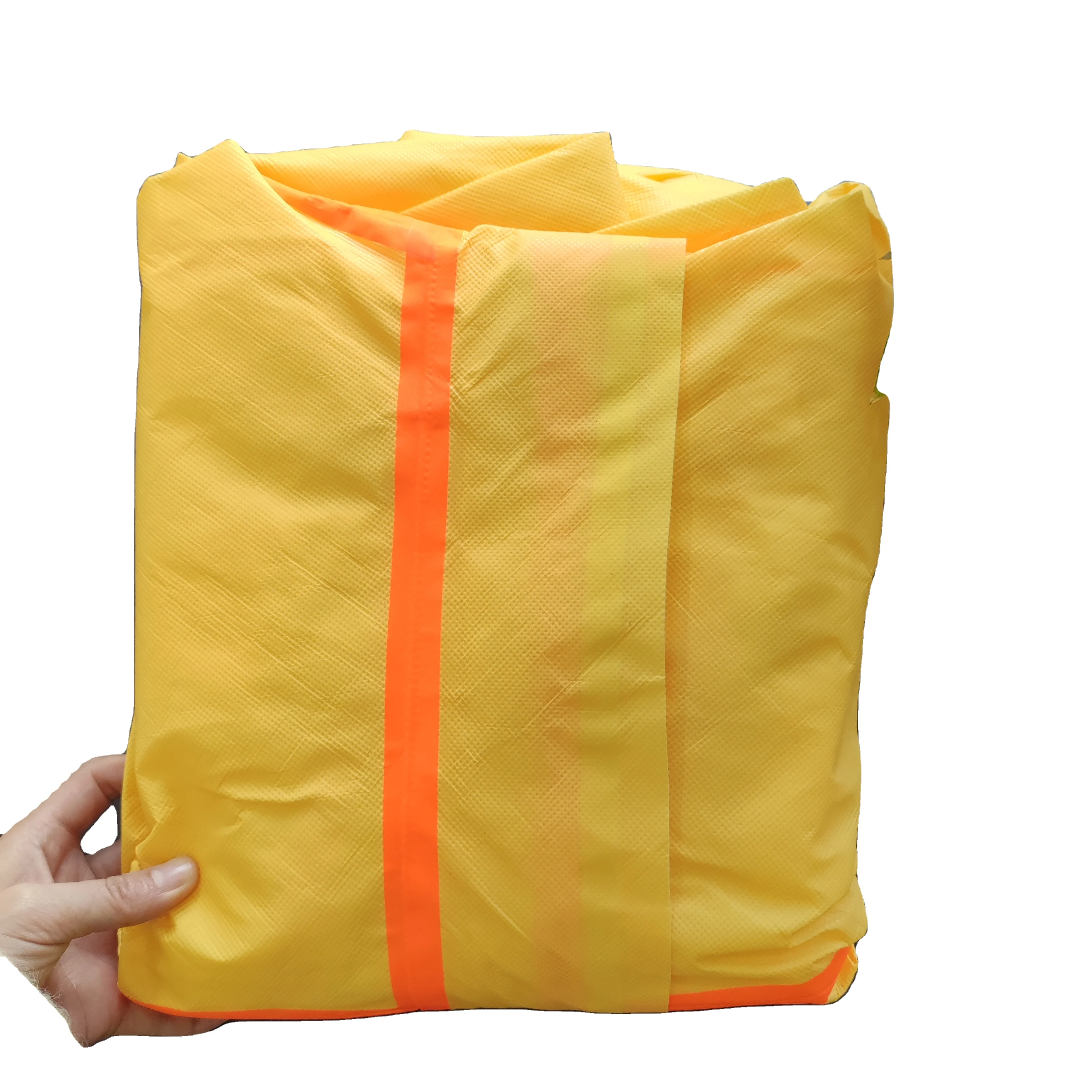 Unisex Scrub Yellow Suits Insulated  Yellow Type 56 SF Safety PPEs Chemical Waterproof Disposable Hazmat Suit Overall Coverall