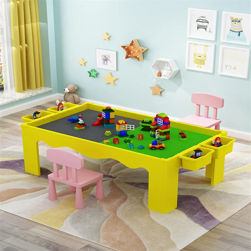 
Girl multifunctional assembling puzzle 4 baby intelligence brain big particle toy boy 3 years old building table 