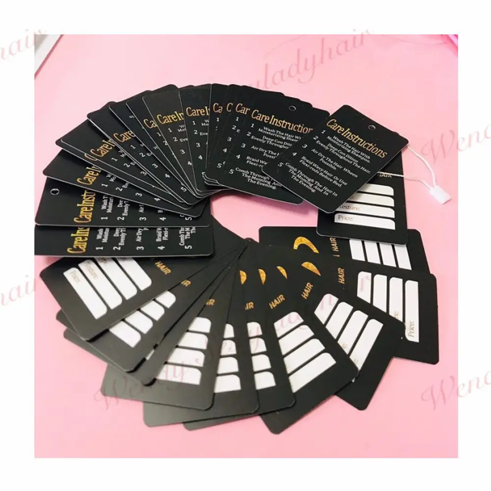 Этикетки для пучков волос с логотипом на заказ, бумажные подвесные бирки, бирки для упаковки париков