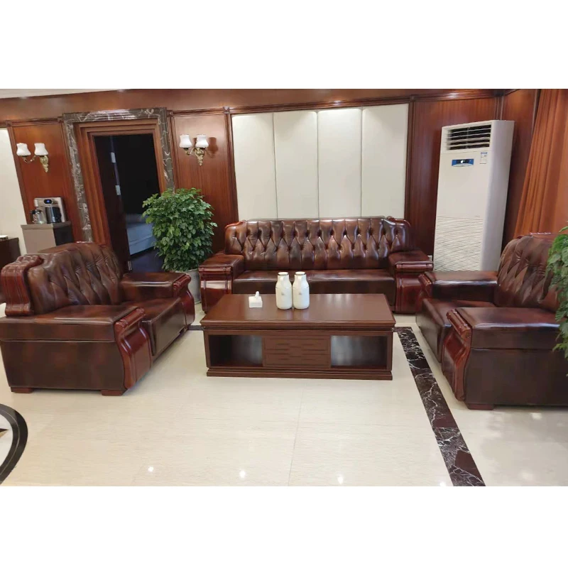 Commercial Furniture Executive Room Sofa LHZ Serie Genuine Real Leather Hign end Office Furniture Office Sofa