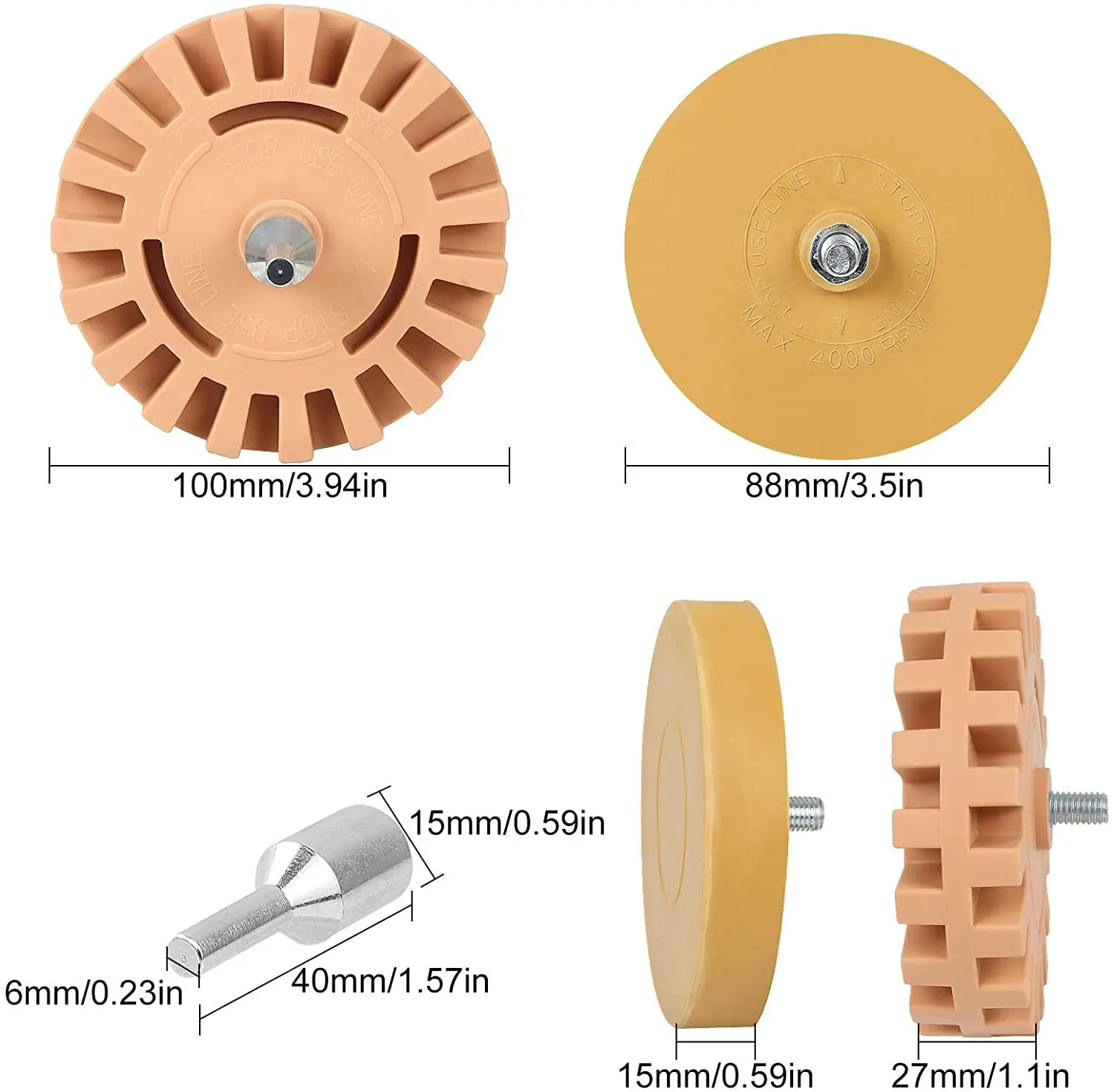 Hot Sell 3.5 inch Rubber pad Offset Style Decal Eraser polishing Wheel