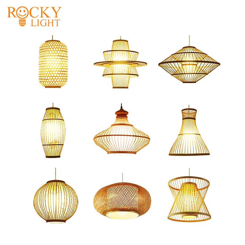 Bamboo chandelier / Bamboo chandelier Bamboo art Zen tea room Chinese restaurant Homestay lamps Japanese rattan lanterns retro w